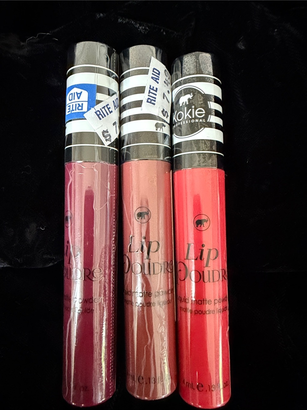Kokie Professional Lip Powder Liquid Matte Trio – Plum, Nude, Coral